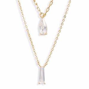 Delicate Tiered Cubic Zirconia Pendant Necklace